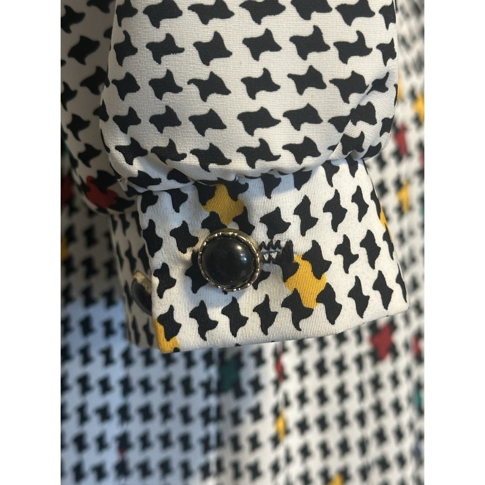 VTG Breli Originals Women Black White Houndstooth Dress Pleated Belted sz 6 NWT - Picture 7 of 13